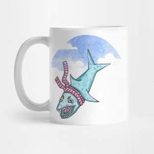 Cute Shark Falling From The Sky Mug